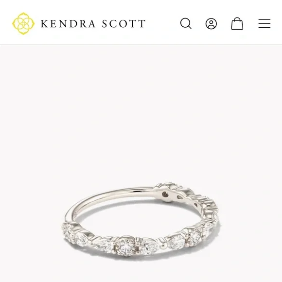 Kendra Scott Melanie 14k White Gold Band Ring in White Diamond